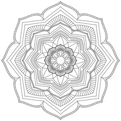 Leaf Flower Petal Coloring Mandala Art Simple Graphic Shape Vector Floral Oriental Outline Vintage Decorative Elements Pattern Illustration Islam Arabic Indian Turkish Mystic Religion Morals Lotus
