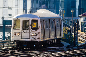 Naklejka premium N train in Astoria