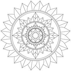 Leaf Flower Petal Coloring Mandala Art Simple Graphic Shape Vector Floral Oriental Outline Vintage Decorative Elements Pattern Illustration Islam Arabic Indian Turkish Mystic Religion Morals Lotus