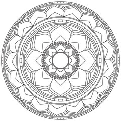 Leaf Flower Petal Coloring Mandala Art Simple Graphic Shape Vector Floral Oriental Outline Vintage Decorative Elements Pattern Illustration Islam Arabic Indian Turkish Mystic Religion Morals Lotus