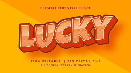 Lucky Playful 3d Text Style Effect. Editable illustrator text style.