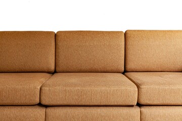Close - up of bright brown yellow long silk sofa