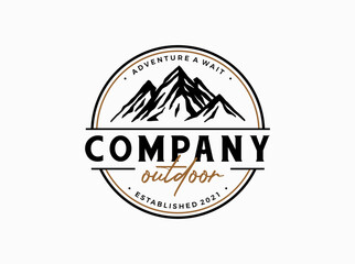Mountain logo concept for outdoor adventure company