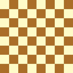 Checkerboard 8 by 8. Brown and Beige colors of checkerboard. Chessboard, checkerboard texture. Squares pattern. Background.