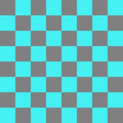 Checkerboard 8 by 8. Cyan and Grey colors of checkerboard. Chessboard, checkerboard texture. Squares pattern. Background.
