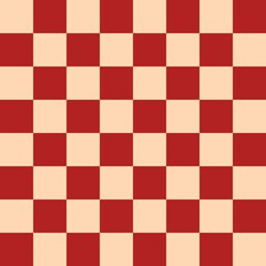 Checkerboard 8 by 8. Fire brick and Apricot colors of checkerboard. Chessboard, checkerboard texture. Squares pattern. Background.