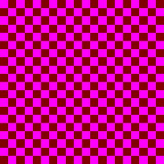 Two color checkerboard. Maroon and Magenta colors of checkerboard. Chessboard, checkerboard texture. Squares pattern. Background.