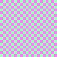 Two color checkerboard. Mint and Violet colors of checkerboard. Chessboard, checkerboard texture. Squares pattern. Background.