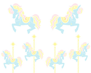 メリーゴーランドの馬のイラスト