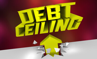 Debt Limit Deficit Ceiling Spending Limit Government Budget Cap 3d Illustration