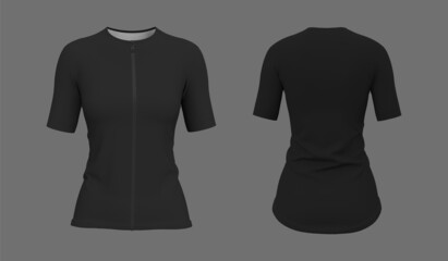 Blank cycling jersey mockup in front and back, 3d rendering, 3d illustration
