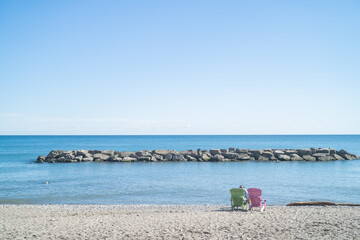 Colorful Chair at the beach in Ontario Canada