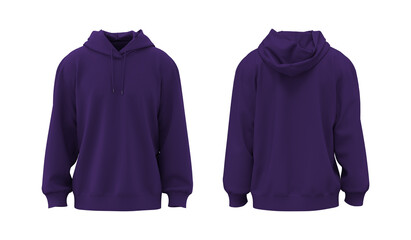 Blank oversized hooded sweatshirt mockup, 3d rendering, 3d illustration