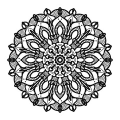 Circular pattern in the form of mandala with flower for henna mandala tattoo decoration
