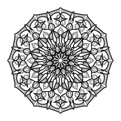 Circular pattern in the form of mandala with flower for henna mandala tattoo decoration
