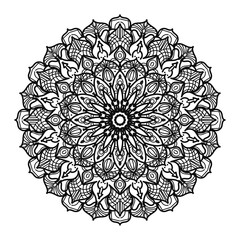 Circular pattern in the form of mandala with flower for henna mandala tattoo decoration