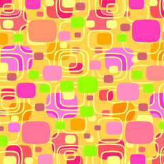 Fototapeta na wymiar Sixties style pattern with colour cells