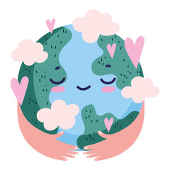 hands holding planet earth