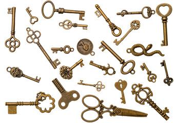 Vintage Key On White Background