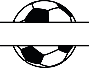 Split team name frame with soccer ball