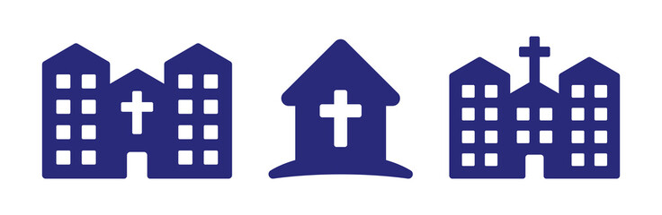 Fototapeta premium Church building icon set.