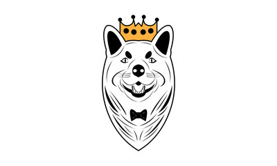 King Inu Shiba Dog T-shirt Design Illustration