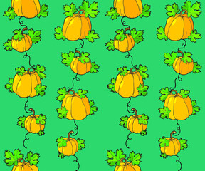 Autumn pattern with pumpkins