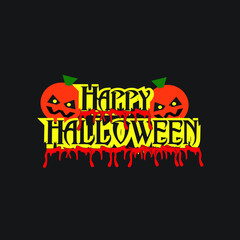 Happy Halloween Text On Black Background