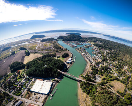 Fisheye Aerial View of La Connor Washington