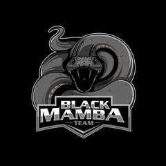 Black Mamba and the kiss of death insignia vector format in separated layers for editing - obrazy, fototapety, plakaty