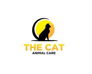the cat animal care logo designs for pet shop or pet health care logo
