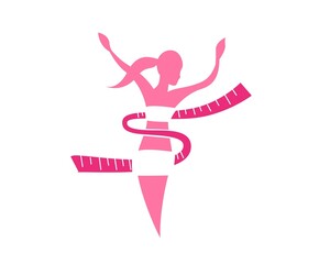 women weight loss silhouette logo designs simple for slim and clinic logo and health service