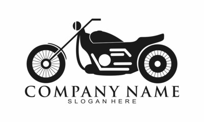 Chopper motorcycle illustration vector logo