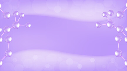 Purple scientific concept background with copy space, illustration vector.	