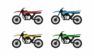 Trail motorcycle set vector design