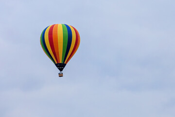 Colorful hot air balloon and blue sky