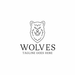 Head Wolf Logo vector design. wildlife animal symbol icon graphic. silhouette emblem for Company and business