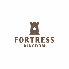 fortress castle tower Logo vector design. vintage construction symbol icon graphic. unique building emblem for Company and business