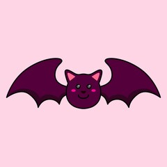 cute cartoon bat for halloween. stickers for halloween day celebration