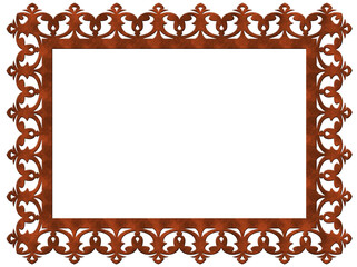 Cadre métal rouillé façon lambrequin 