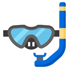 DIVING MASK flat icon,linear,outline,graphic,illustration