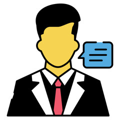 Avatar with chat bubble, icon of communication