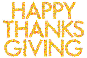 Happy Thanksgiving greeting text isolated