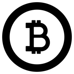 solid design of bitcoin, digital currency coin icon