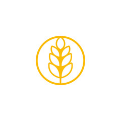 circle yellow paddy wheat barley plant harvest agriculture image vector - Vector