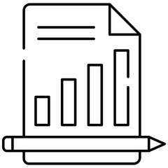 An editable design icon of business report