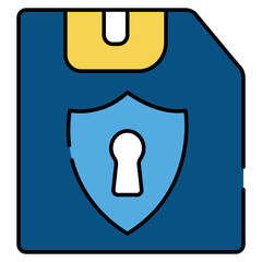 A trendy design icon of secure floppy 