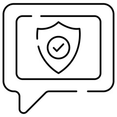 A linear design icon of encrypted chat