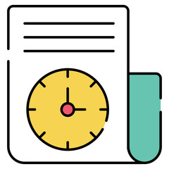 Clock on folded paper showing concept of project time