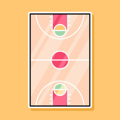 basketball court cartoon design